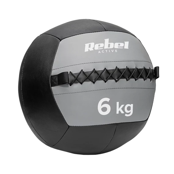 Rebel Active RBA-3107-6 - rehabilitációs medicinlabda, 6 kg, fekete/szürke