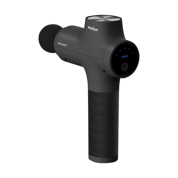 Rebel Active RBA-6004 - masszázs pisztoly 8 cserélhető fejjel, fekete