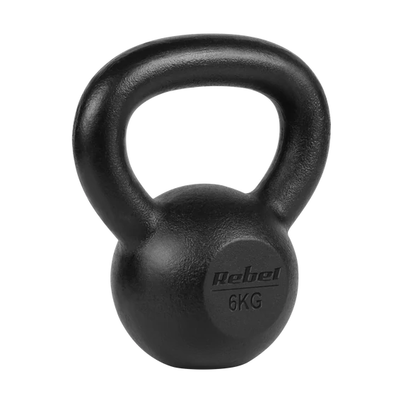 Rebel Active RBA-2323-06 - öntöttvas kettlebell súlyzó (6kg), fekete
