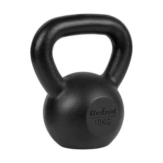 Rebel Active RBA-2323-10 - öntöttvas kettlebell súlyzó (10kg), fekete