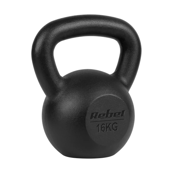 Rebel Active RBA-2323-14 - öntöttvas kettlebell súlyzó (14kg), fekete