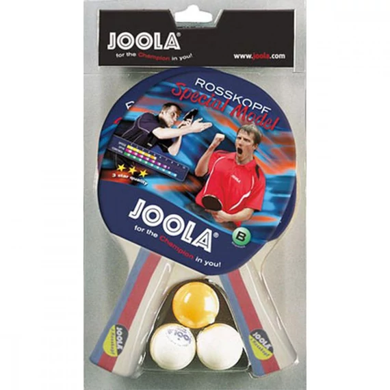 Joola Rosskopf Special Edition - pingpong készlet (2 ütő, 3 labda), piros