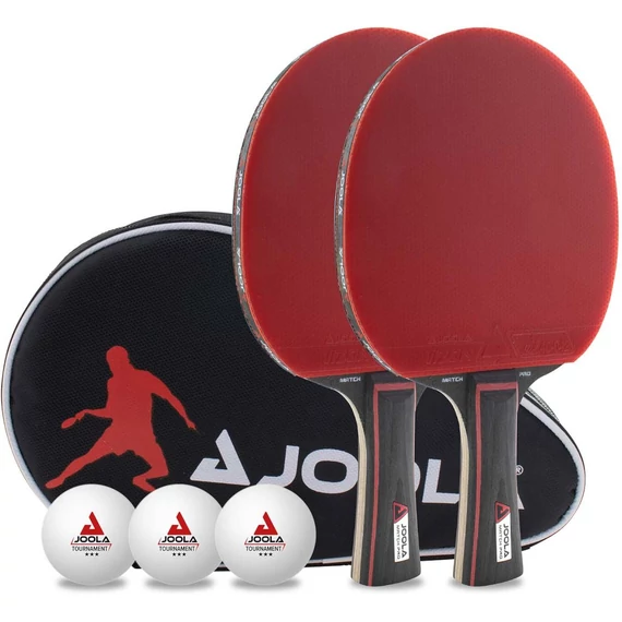 Joola Duo Match Pro - pingpong készlet (2 ütő, 3 labda), piros/fekete