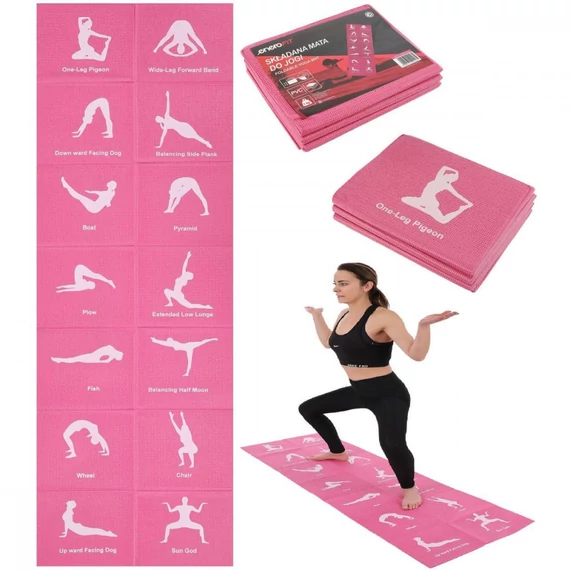 Enero Fit Foldable Yoga Mat - összehajtható jógaszőnyeg, rózsaszín