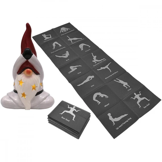 Enero Fit Foldable Yoga Mat - összehajtható jógaszőnyeg karácsonyi ajándékszoborral, fekete