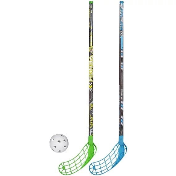 Venom - floorball készlet, 2 ütő, 1 labda, többszínű