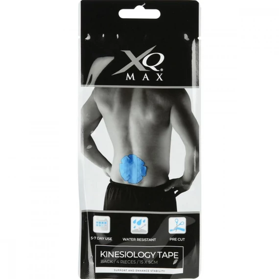 Xqmax Kinesiology Tape - kineziológiai fájdalomcsillapító szalag hátra, derékra, 4db, kék