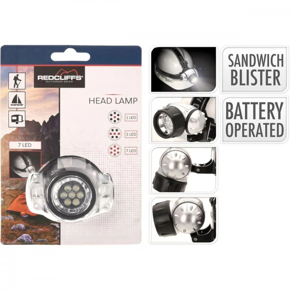 Redcliffs 532259 - LED fejlámpa, ezüst/fekete