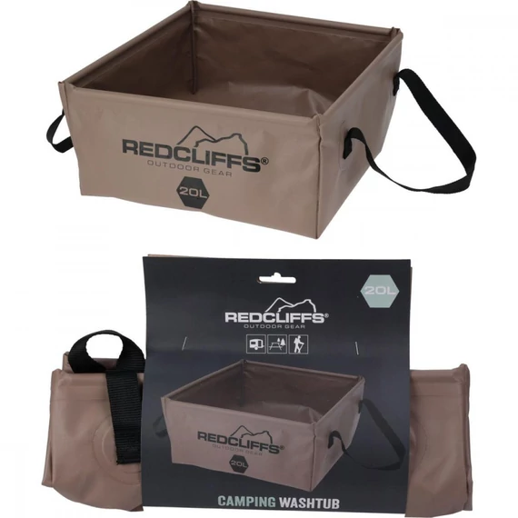 Redcliffs Camping Washtub - összecsukható turista víztartó (20l), barna