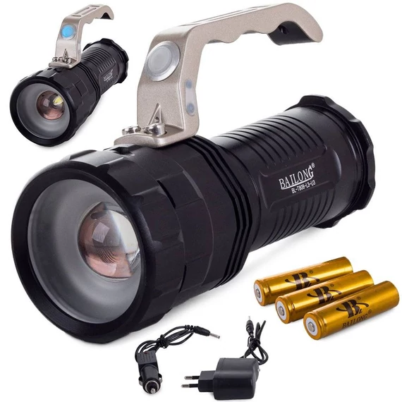 Bailong BL-T808-L3-U3 keresőlámpa, CREE XM-L3-U3, fekete
