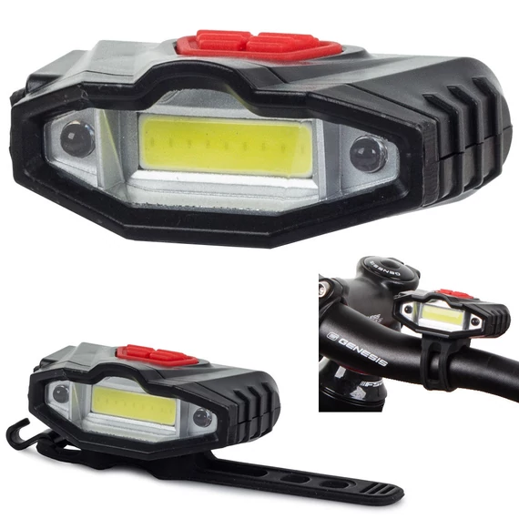 VG 14227 LED első kerékpár lámpa, fekete/szürke