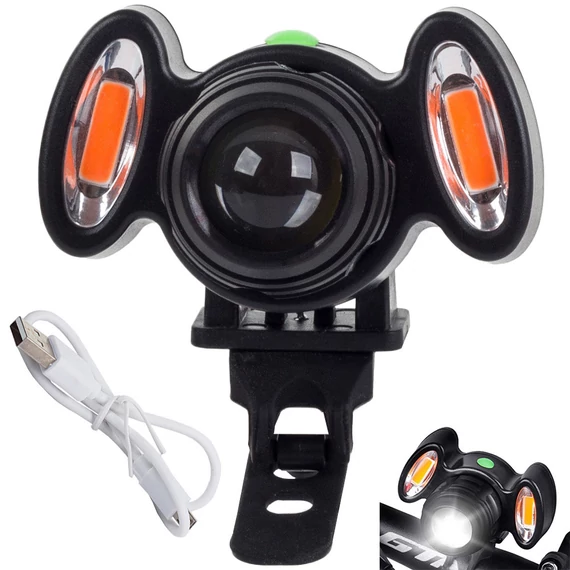 Bailong BL-658 - LED első kerékpár lámpa, fekete