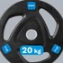 Kép 3/4 - Rebel Active RBA-2112-1 - gumírozott öntöttvas súlytárcsa 20 kg, 51 mm furattal, kék/fekete