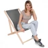 Kép 3/5 - Enero Camp Classicy Wooden Strand - fa kempingszék, szürke/barna