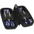 Kép 1/11 - Enero Plastic Darts - műanyag darts toll készlet tokban (6db-os), ezüst/kék/fekete