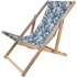 Kép 1/4 - Enero Camp Classicy Wooden Strand - fa kempingszék, kék virág mintás