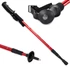 Kép 1/4 - VG 14005_CZE Nordic Walking bot beépített iránytűvel gumi markolattal, 65-135cm, fekete/piros