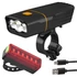 Kép 1/5 - VG 08333 LED USB kerékpár első és hátsó lámpa készlet, fekete/piros