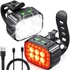 Kép 1/7 - VG 14489 - LED újratölthető kerékpáros első és hátsó lámpa, fekete/piros